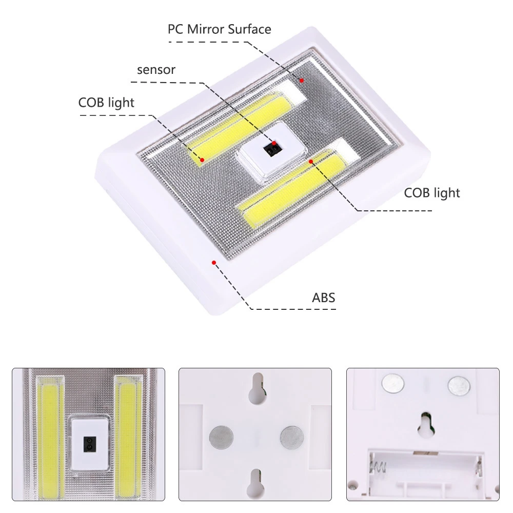 CLAITE 3W COB LED Hand Wave Sensor Night Light Battery Power Magnet Emergency Lamp For Wall Bedroom Cabinet
CLAITE 3W COB LED Hand Wave Sensor Night Light Battery Power Magnet Emergency Lamp For Wall Bedroom Cabinet