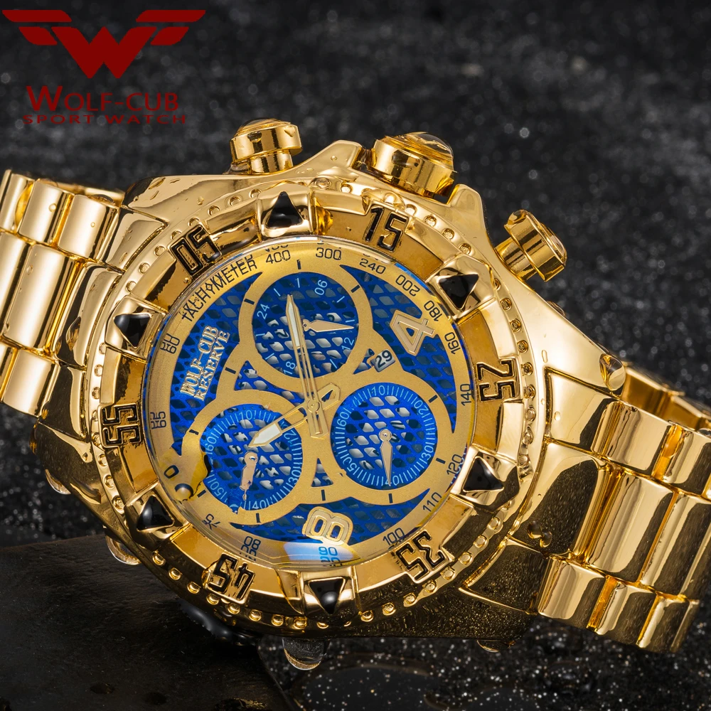 WOLF-CUB Men's calendar personality large dial decoration 6-pin Spiral crown luxury sports watch 5 colors
WOLF-CUB Men's calendar personality large dial decoration 6-pin Spiral crown luxury sports watch 5 colors