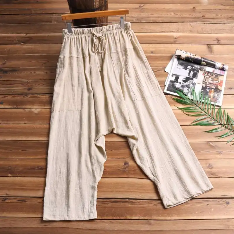 Vintage Loose Men Pants Baggy Wide Legs Women Big Crotch Trousers Elastic Waist Harem Pants Ankle Hiphop Harajuku Cross-pants
Vintage Loose Men Pants Baggy Wide Legs Women Big Crotch Trousers Elastic Waist Harem Pants Ankle Hiphop Harajuku Cross-pants