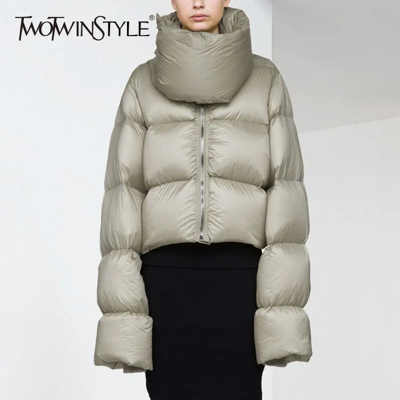 TWOTWINSTYLE Winter Women's Down Jackets Turtleneck Long Sleeve Large Sizes Short Coat Female Plus Thick Warm 2019 Fashion Tide
TWOTWINSTYLE Winter Women's Down Jackets Turtleneck Long Sleeve Large Sizes Short Coat Female Plus Thick Warm 2019 Fashion Tide