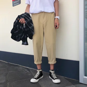 Spring New Pants Men' Fashion Solid Color Casual Straight Nine Pants Man Streetwear Trend Wild Hip Hop Loose Joggers Sweatpants
Spring New Pants Men' Fashion Solid Color Casual Straight Nine Pants Man Streetwear Trend Wild Hip Hop Loose Joggers Sweatpants
