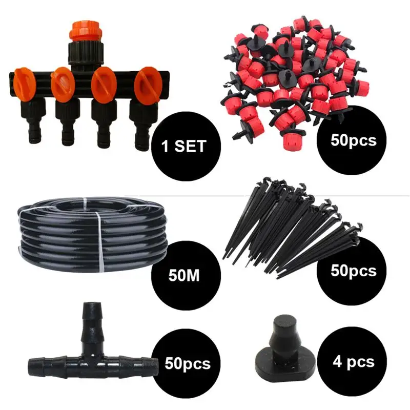 156pcs 50M DIY Drip Irrigation System Automatic Watering Garden Hose Micro Drip Garden Watering Kits With Adjustable Drippers
156pcs 50M DIY Drip Irrigation System Automatic Watering Garden Hose Micro Drip Garden Watering Kits With Adjustable Drippers
