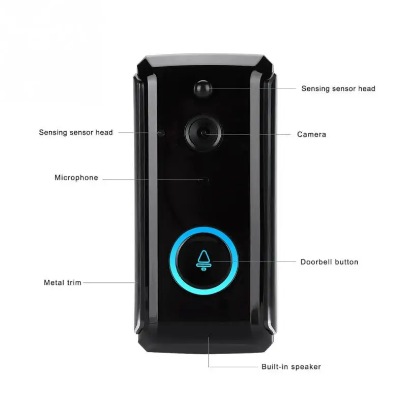 720P LCD Screen Digital Wireless WiFi HD Smart Camera Door Bell Smart Home Security IR Visible Intercom Doorphone deurbel
720P LCD Screen Digital Wireless WiFi HD Smart Camera Door Bell Smart Home Security IR Visible Intercom Doorphone deurbel