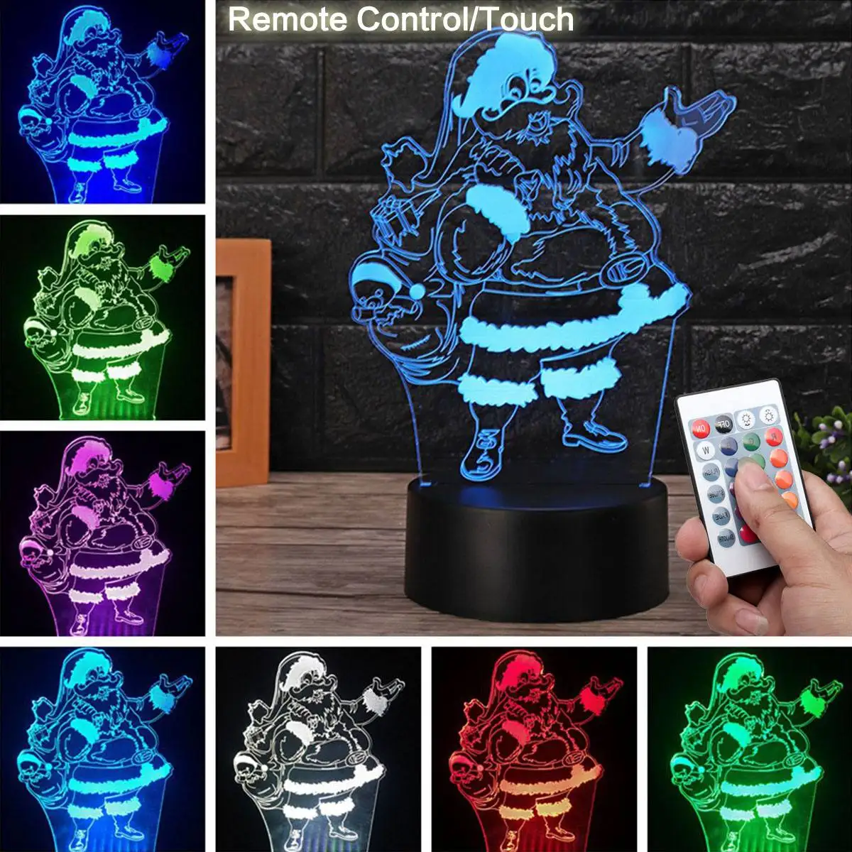 Christmas Santa 3D Illusion Lamp Acrylic Night Light LED Lamp 7 Color Changing Touchs Table Lamp Atmosphere Lamp for Home Room
Christmas Santa 3D Illusion Lamp Acrylic Night Light LED Lamp 7 Color Changing Touchs Table Lamp Atmosphere Lamp for Home Room