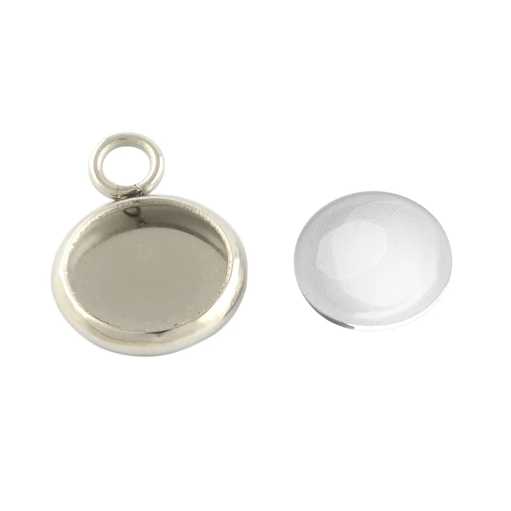 20sets/lot Stainless Steel Necklace Pendant Cabochon Cameo Base with 10mm Cabochon Tray Bezel Blank DIY Jewelry Making Findings
20sets/lot Stainless Steel Necklace Pendant Cabochon Cameo Base with 10mm Cabochon Tray Bezel Blank DIY Jewelry Making Findings