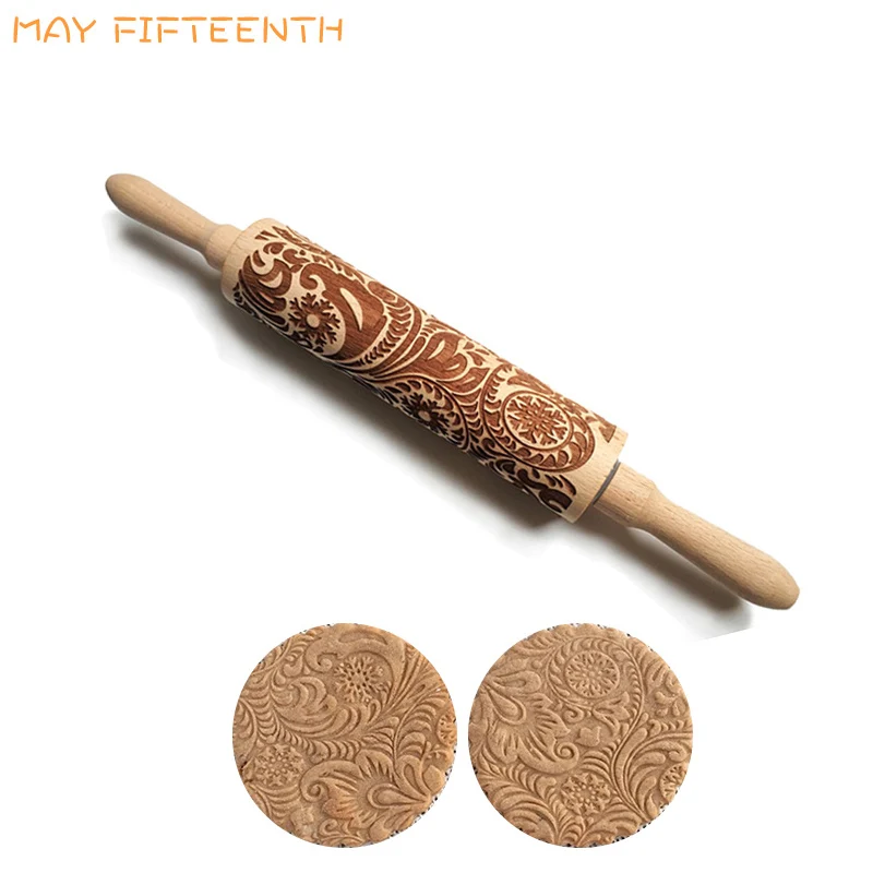 Wooden Embossed Rolling Pin Baking Deep Textured Patterned Rolling Pin Wood Fondant Dough Engraved Roller Pastry Tools 255
Wooden Embossed Rolling Pin Baking Deep Textured Patterned Rolling Pin Wood Fondant Dough Engraved Roller Pastry Tools 255