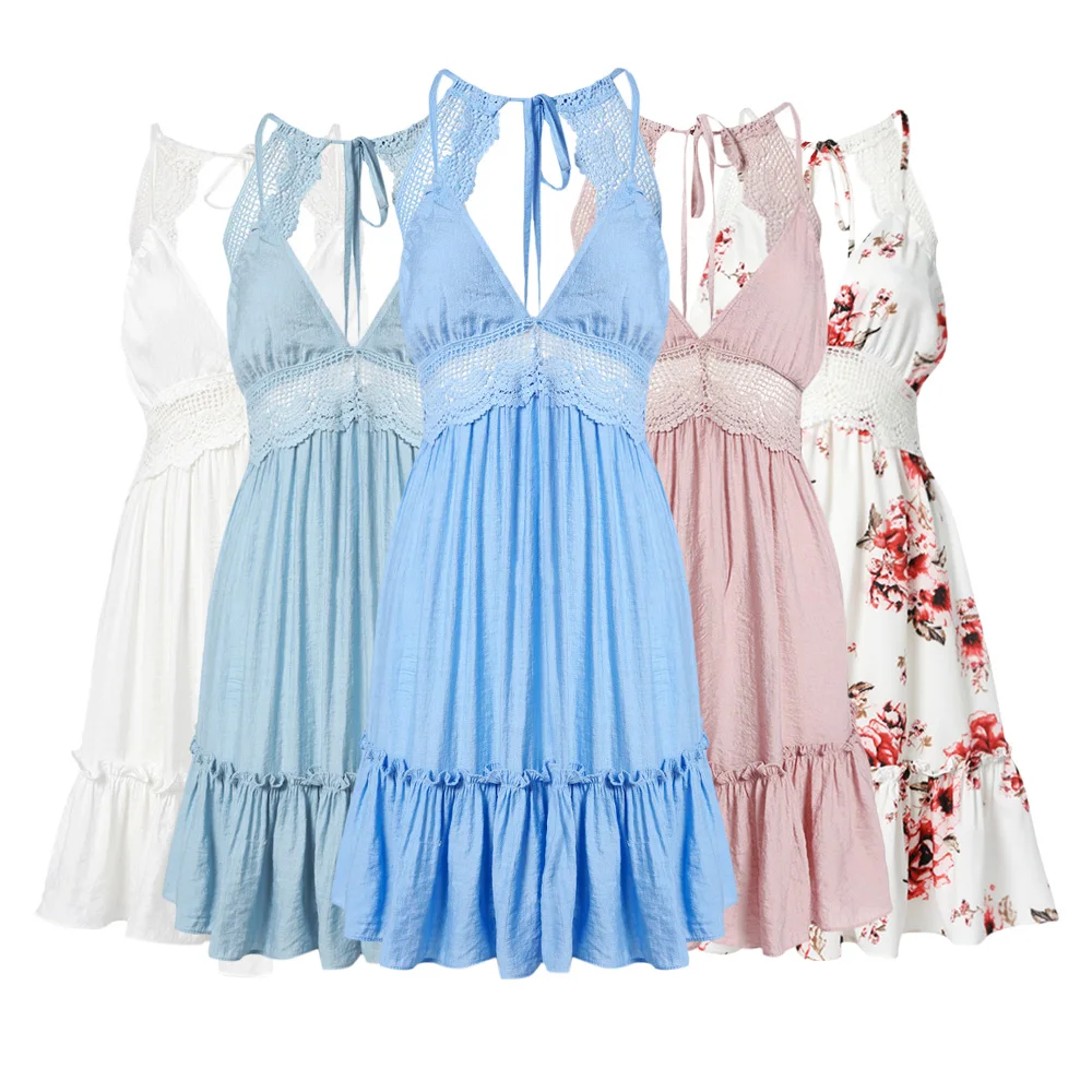 Joineles 2019 New Arrivals Boho Summer Women Dress Lace Sexy Club Spaghetti Strap Backless Party Dress Beach Sundress Vestidos
Joineles 2019 New Arrivals Boho Summer Women Dress Lace Sexy Club Spaghetti Strap Backless Party Dress Beach Sundress Vestidos