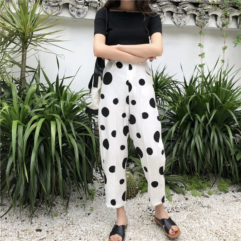 Lychee Girls Polka Dot Pattern Loose Harem Pants High Waist Ankle-length Women Pants Summer Spring Casual Trousers Streetwear
Lychee Girls Polka Dot Pattern Loose Harem Pants High Waist Ankle-length Women Pants Summer Spring Casual Trousers Streetwear