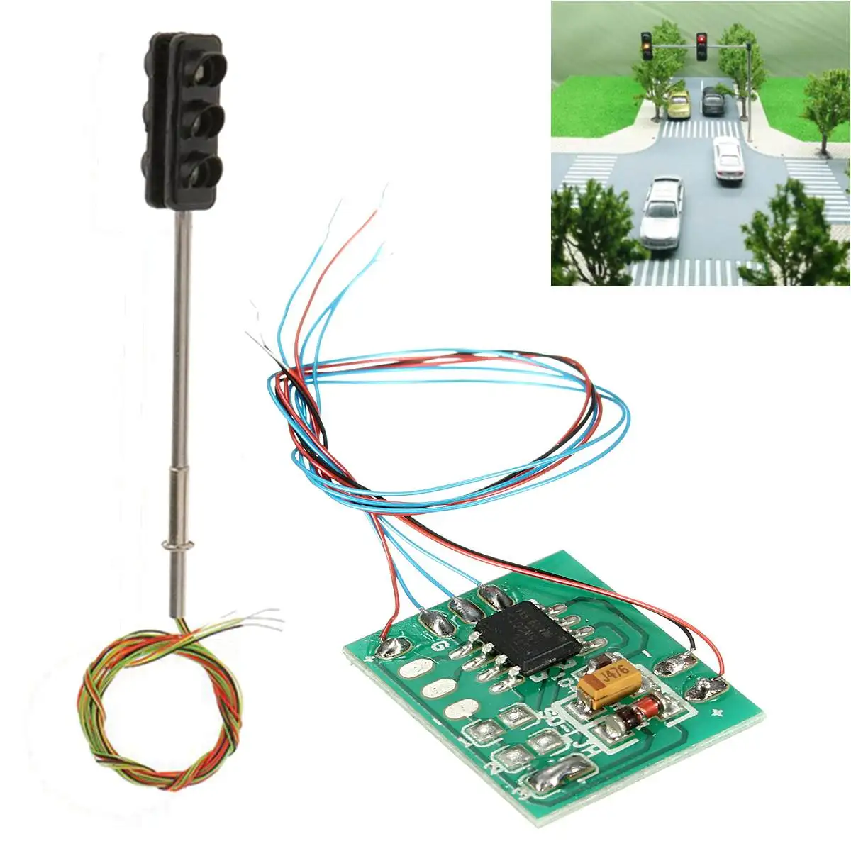 HO/OO Traffic Light Signal LED Model Two Side Train Railway Street Traffic Signal Light DIY Scale Construction Sand Table
HO/OO Traffic Light Signal LED Model Two Side Train Railway Street Traffic Signal Light DIY Scale Construction Sand Table