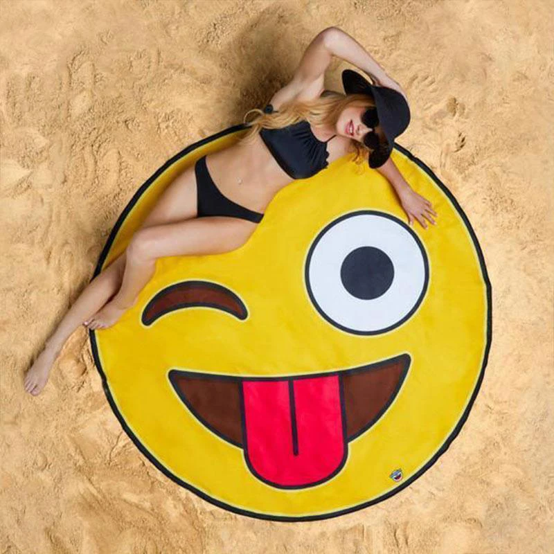 1 PC Funny Emoji Round Beach Towel Picnic Blanket Sunbathe Bath Mat Sunscreen Shawl Swimming Cover Summer Towels Toalha De Banho
1 PC Funny Emoji Round Beach Towel Picnic Blanket Sunbathe Bath Mat Sunscreen Shawl Swimming Cover Summer Towels Toalha De Banho