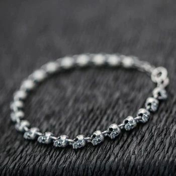 925 Solid Sterling Silver Fashion Jewelry Biker Punk Skull Skeleton Chain Bracelet Jewelry A2533
925 Solid Sterling Silver Fashion Jewelry Biker Punk Skull Skeleton Chain Bracelet Jewelry A2533