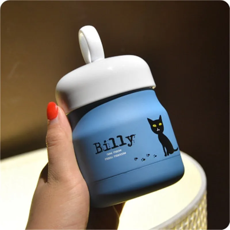 

200ml Mini Vacuum Mugs Cute Thermos 304 Stainless Steel Ring Vacuum Water Bottle Portable Coffee Mug Creative Insulation Cup