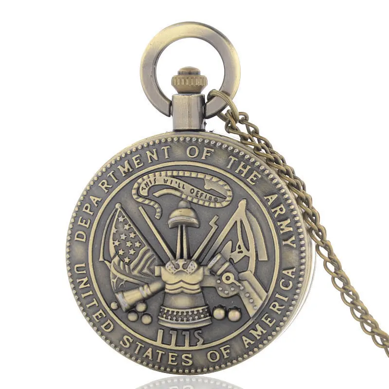 Steampunk Vintage US Army Theme Pocket Fob Watch Retro Necklace Watch with Round Hanging Ring
Steampunk Vintage US Army Theme Pocket Fob Watch Retro Necklace Watch with Round Hanging Ring