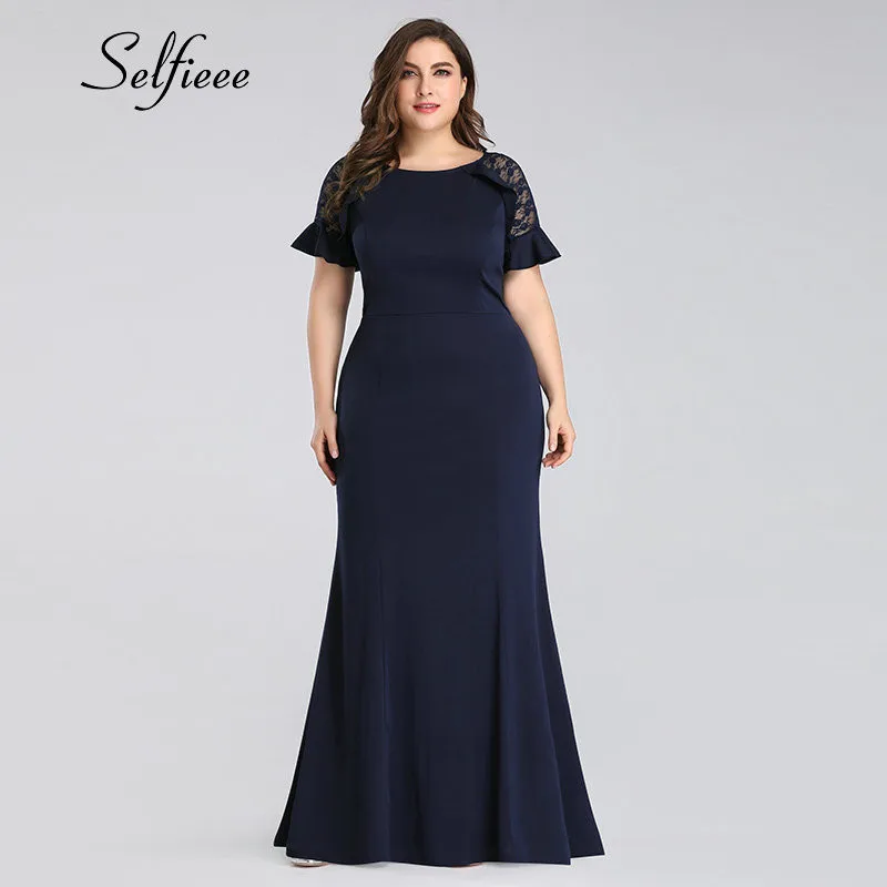 Plus Size Dresses For Women 4xl 5xl 6xl New Fashion Navy Blue Mermaid Dress O Neck Short Sleeve Long Dresses Woman Party Night
Plus Size Dresses For Women 4xl 5xl 6xl New Fashion Navy Blue Mermaid Dress O Neck Short Sleeve Long Dresses Woman Party Night
