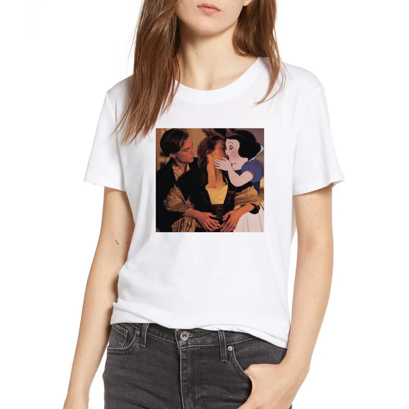 2019 Casual Slim Snow White Kiss Vintage White Tees Harajuku Tees Summer Cotton T-shirt for Women Plus Size Womens Shirts
2019 Casual Slim Snow White Kiss Vintage White Tees Harajuku Tees Summer Cotton T-shirt for Women Plus Size Womens Shirts