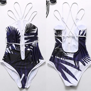 Classic Leaves Printed Swimming Wear Bandage One Piece Deep V Neck Swimming Suit Bandage Halter Bathing Suit
Classic Leaves Printed Swimming Wear Bandage One Piece Deep V Neck Swimming Suit Bandage Halter Bathing Suit