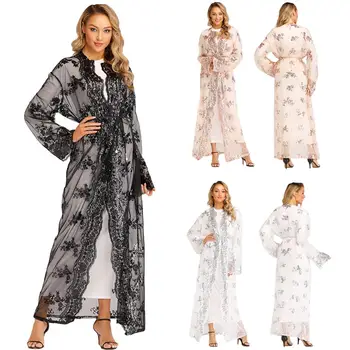 New Luxury Embroidery Sequins Abaya Muslim Maxi Dress Cardigan Long Robe Gowns Jubah Kimono Ramadan Arab Islamic Worship Service
New Luxury Embroidery Sequins Abaya Muslim Maxi Dress Cardigan Long Robe Gowns Jubah Kimono Ramadan Arab Islamic Worship Service