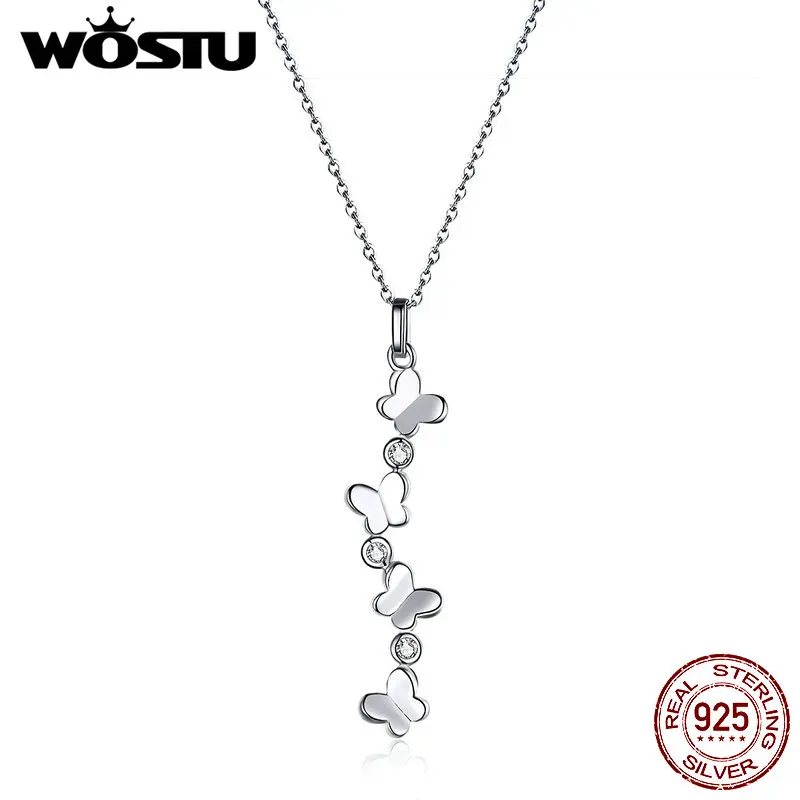 WOSTU Dancing Butterfly Necklaces 925 Sterling Silver Animal Vertical Butterflies Pendant Long Chain For Women Jewelry CTN051
WOSTU Dancing Butterfly Necklaces 925 Sterling Silver Animal Vertical Butterflies Pendant Long Chain For Women Jewelry CTN051