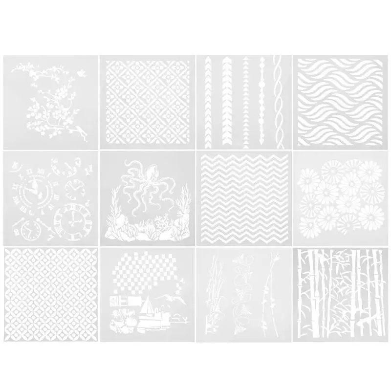 

Cake DIY Flower Pattern Stencil Mold Lace Pad Spray Flower for Wall Painting Cupcake Decoration Baking Tool Moulds New Plastic