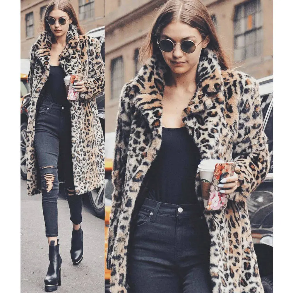 Women Faux Fur Leopard Print Coat Jacket Top Warm Casual Winter Cardigan Long Sleeve Coat New Fashion Outwear
Women Faux Fur Leopard Print Coat Jacket Top Warm Casual Winter Cardigan Long Sleeve Coat New Fashion Outwear