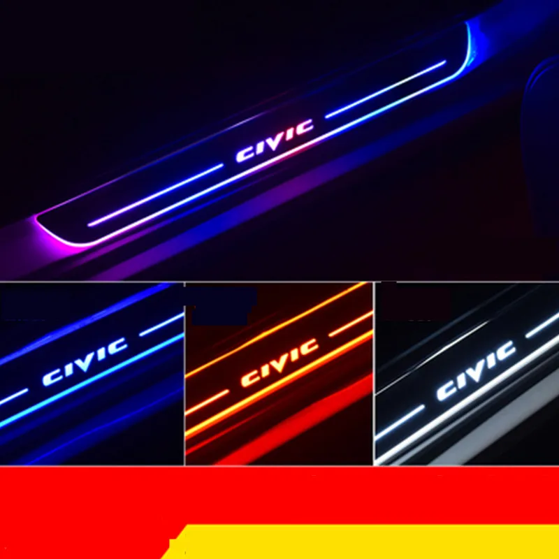 Car-styling for Honda CIVIC 10th LED Door Sill Scuff Plate Welcome Pedal threshold shining brilliant pedal for CIVIC 2016-2017
Car-styling for Honda CIVIC 10th LED Door Sill Scuff Plate Welcome Pedal threshold shining brilliant pedal for CIVIC 2016-2017