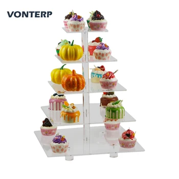 HMROVOOM 1 PC square 5 Tier Transparent Acrylic Cupcake Stand /acrylic cake stand with base 5 Tier Square(4" between 2 layers)
HMROVOOM 1 PC square 5 Tier Transparent Acrylic Cupcake Stand /acrylic cake stand with base 5 Tier Square(4" between 2 layers)