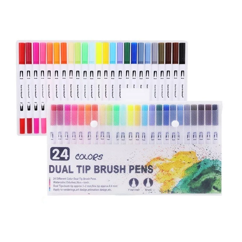 24PCS Colors Fine Liner Drawing Painting Watercolor Markers Pen Art Dual Tip Brush Pen School Supplies Stationery 04350
24PCS Colors Fine Liner Drawing Painting Watercolor Markers Pen Art Dual Tip Brush Pen School Supplies Stationery 04350