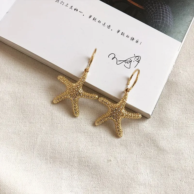 Summer Women Bohemian Gold Starfish Conch Shell Big Drop Earrings High Quality Shell Circle Dangle Earrings
Summer Women Bohemian Gold Starfish Conch Shell Big Drop Earrings High Quality Shell Circle Dangle Earrings