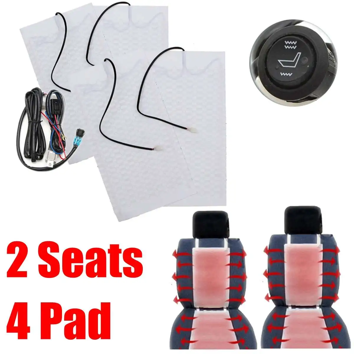 universal Winter Warmer Seat Covers 2 seats 4pcs car carbon fiber 12v hi/lo heated seat heater pad switch kit Round Switch
universal Winter Warmer Seat Covers 2 seats 4pcs car carbon fiber 12v hi/lo heated seat heater pad switch kit Round Switch