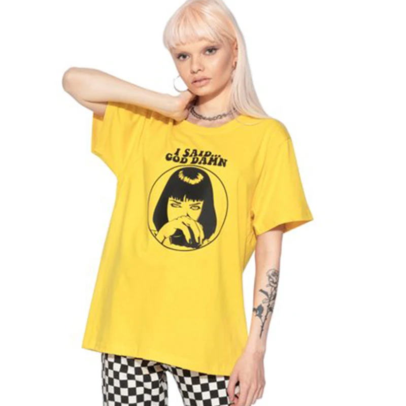 I Said God Damn Pulp Fiction T-Shirt Unisex Hipster Graphic Tee Casual Black Women Fashion Funny Slogan Grunge Tumblr Drop Ship
I Said God Damn Pulp Fiction T-Shirt Unisex Hipster Graphic Tee Casual Black Women Fashion Funny Slogan Grunge Tumblr Drop Ship