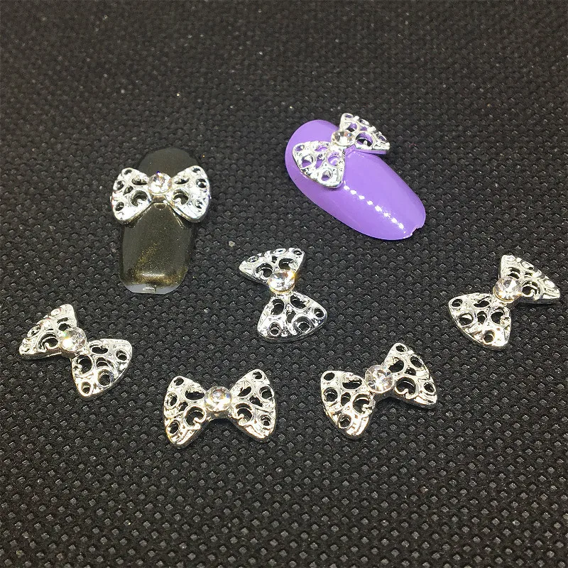 3d Bow Tie Nail Art Decoration Charms 50Pcs Silver Diamond Jewelry Metal Nailart Accessory Hollow Design Manicure For Gel Polish
3d Bow Tie Nail Art Decoration Charms 50Pcs Silver Diamond Jewelry Metal Nailart Accessory Hollow Design Manicure For Gel Polish
