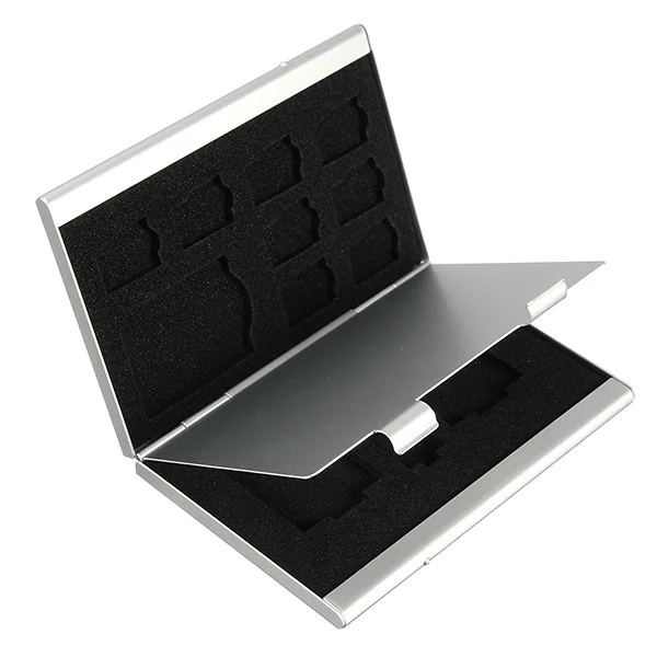 Portable Menmory Card Case 13 Slots Aluminum 10 x TF 3 x SD SDHC MMC Memory Card Pin Storage Box Case Holder
Portable Menmory Card Case 13 Slots Aluminum 10 x TF 3 x SD SDHC MMC Memory Card Pin Storage Box Case Holder
