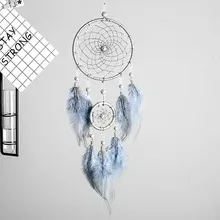 Original silver gray dream catcher 2 ring Indian feather hanging art gifts to bestie friends creative valentine's day gifts Original silver gray dream catcher 2 ring Indian feather hanging art gifts to bestie friends creative valentine's day gifts
