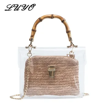 Clear Transparent Bag For Women Luxury Handbags Crossbody Bags Designer With Bamboo Handle Summer Small Chain Ladies Straw Beach
Clear Transparent Bag For Women Luxury Handbags Crossbody Bags Designer With Bamboo Handle Summer Small Chain Ladies Straw Beach