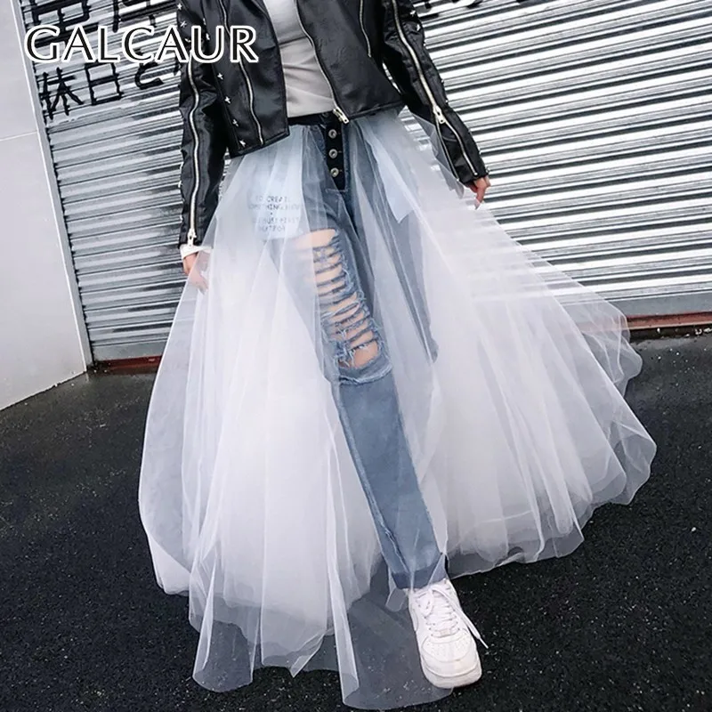 GALCAUR Spring Mesh Patchwork Women Jeans Hig Waist Ripped Hole Slim Pants Denim Casual Fashion Streetwear 2019 New Tide
GALCAUR Spring Mesh Patchwork Women Jeans Hig Waist Ripped Hole Slim Pants Denim Casual Fashion Streetwear 2019 New Tide