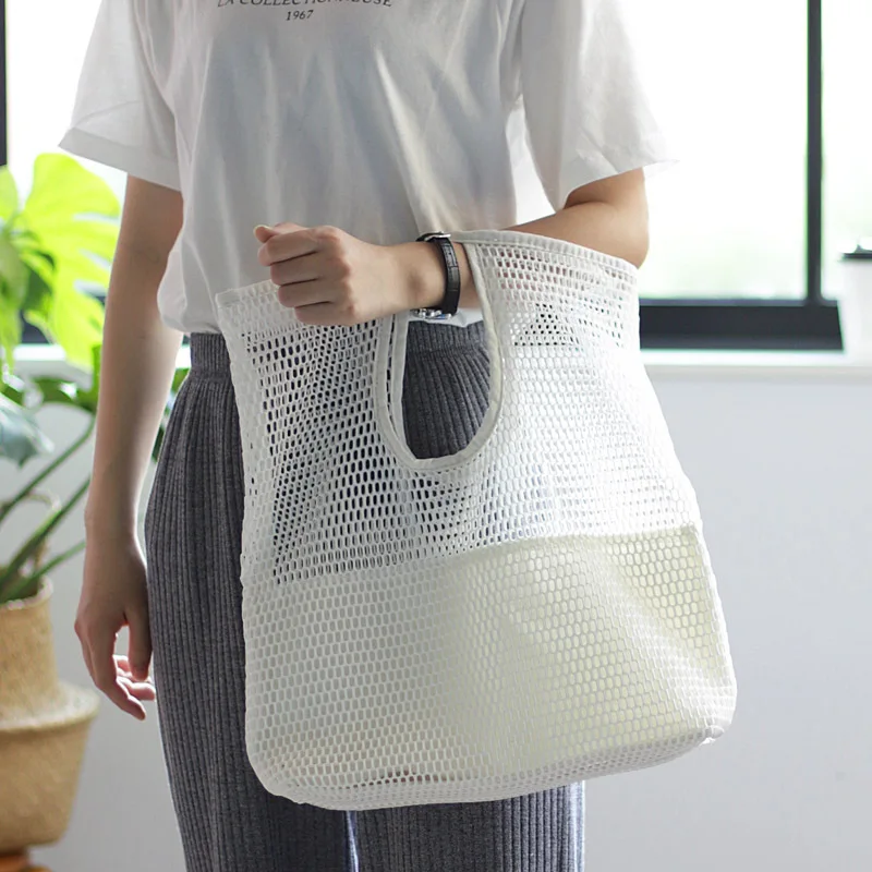 Korean Style Shopping Bag Canvas Mesh Beach Bag Summer Tote Single Shoulder Bags Travel Toiletry Organizer Handbag For Ladies
Korean Style Shopping Bag Canvas Mesh Beach Bag Summer Tote Single Shoulder Bags Travel Toiletry Organizer Handbag For Ladies