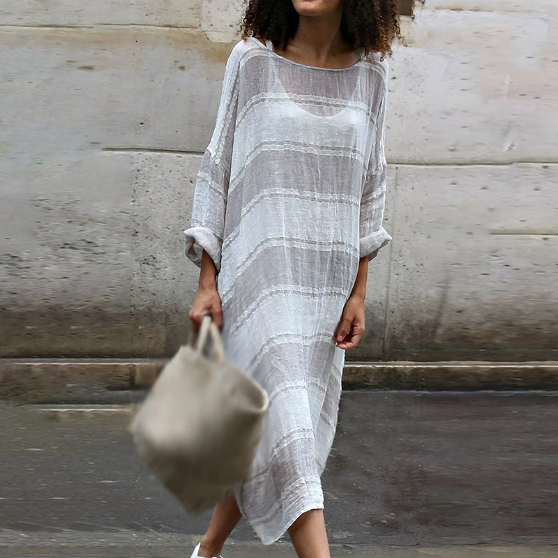 Summer Vocation dress Women Casual Loose Long Sleeve Striped pattern holiday leisure ladies maxi Long Dress vestido
Summer Vocation dress Women Casual Loose Long Sleeve Striped pattern holiday leisure ladies maxi Long Dress vestido