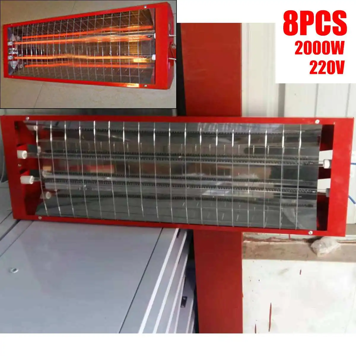 8PCS 2KW 220V Spray Baking Booth Infrared Red Paint Curings Light Heating Lamp Heater with Brackets&Screws
8PCS 2KW 220V Spray Baking Booth Infrared Red Paint Curings Light Heating Lamp Heater with Brackets&Screws