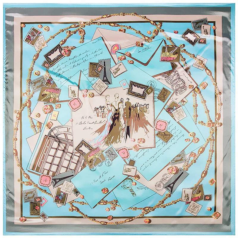 Women Floral Printed Square Scarf Silk Scarves Lady Vintage Shawl Echarpes Foulards 90*90 CM Women And Windows Chain
Women Floral Printed Square Scarf Silk Scarves Lady Vintage Shawl Echarpes Foulards 90*90 CM Women And Windows Chain