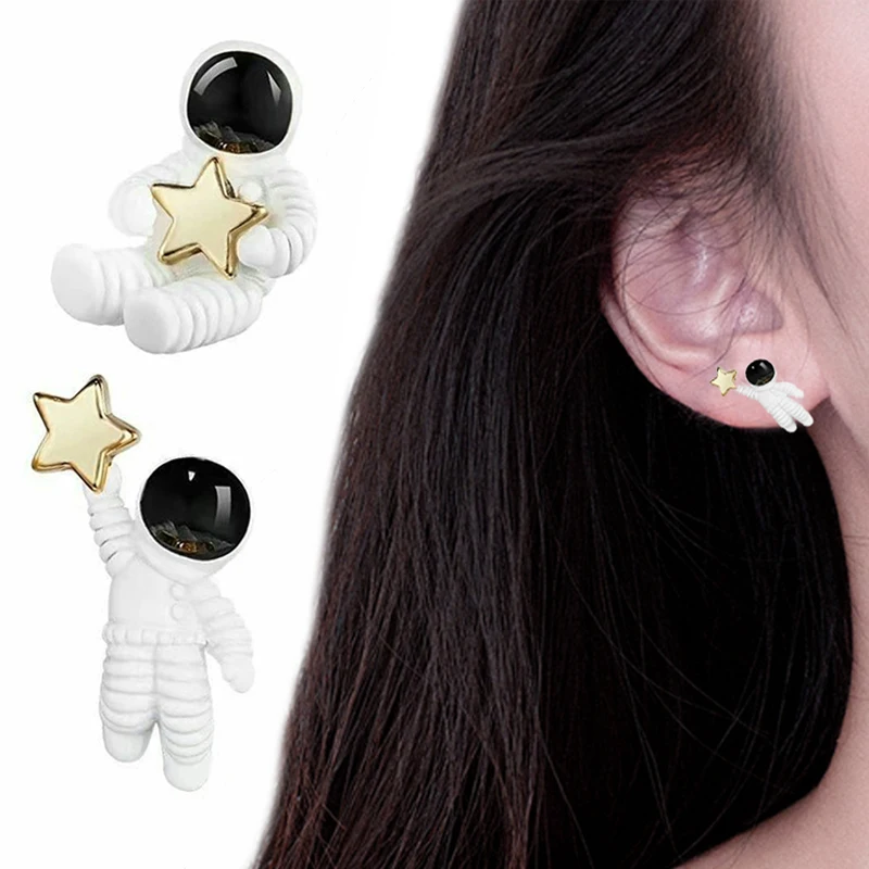 Women Girl Gift Cute White And Black Astronaut Valentines Gift Asymmetrical 1Pair Creative Small Starry Sky Space Star
Women Girl Gift Cute White And Black Astronaut Valentines Gift Asymmetrical 1Pair Creative Small Starry Sky Space Star