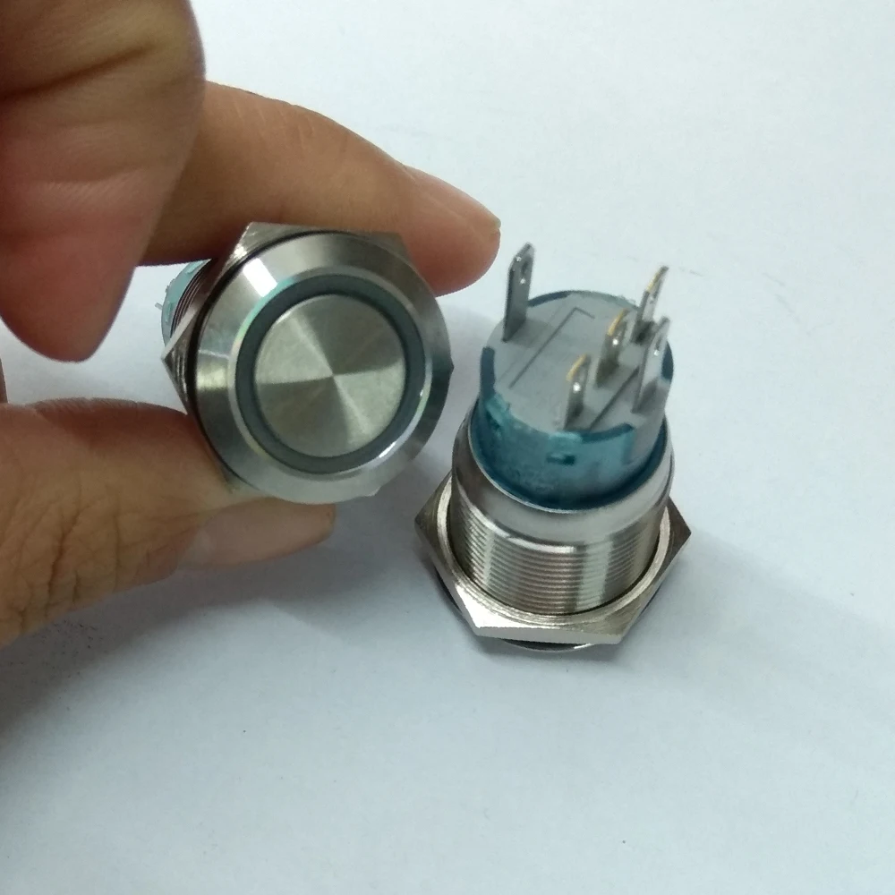 220V AC 19mm Ring LED Fixation Latching or Momentary 2NO2NC Metal Car LED Push Button Electric Switch
220V AC 19mm Ring LED Fixation Latching or Momentary 2NO2NC Metal Car LED Push Button Electric Switch