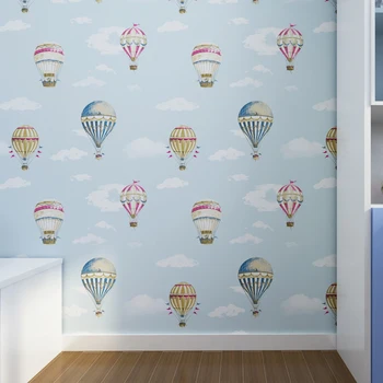 Environmental Protection Children Non-woven Wallpaper Cartoon Bedroom Wallpaper Boy Blue Sky White Cloud Hot Air Balloon
Environmental Protection Children Non-woven Wallpaper Cartoon Bedroom Wallpaper Boy Blue Sky White Cloud Hot Air Balloon