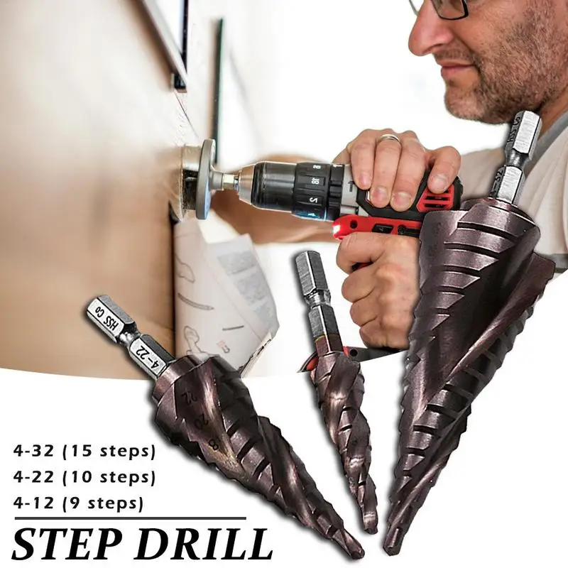 Step Drill Three-blade Hex Shank With Cobalt Spiral Groove Stainless Steel Step Drill #30
Step Drill Three-blade Hex Shank With Cobalt Spiral Groove Stainless Steel Step Drill #30