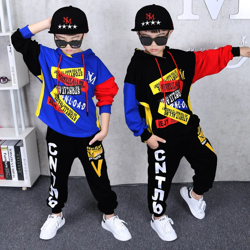 2018 Autumn Fashion Boys Cotton Long Sleeve Hooded Letter Print Spell Color Sweater+Pants 2pcs Clothes Suit
2018 Autumn Fashion Boys Cotton Long Sleeve Hooded Letter Print Spell Color Sweater+Pants 2pcs Clothes Suit