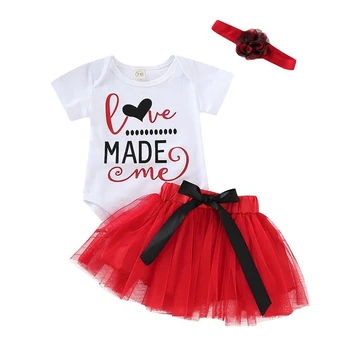 Newborn Toddler Baby Girls Valentine Outfits Clothes Set 3PCS Letter Print White Romper Tops+Lace Tutu Skirts+Headband Outfits
Newborn Toddler Baby Girls Valentine Outfits Clothes Set 3PCS Letter Print White Romper Tops+Lace Tutu Skirts+Headband Outfits