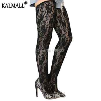 KALMALL Promote Sales Sexy Over The Knee Sock Botas Mujer Pointed Toe Stiletto Heels Slip On Women Black Lace Thigh High Boots
KALMALL Promote Sales Sexy Over The Knee Sock Botas Mujer Pointed Toe Stiletto Heels Slip On Women Black Lace Thigh High Boots