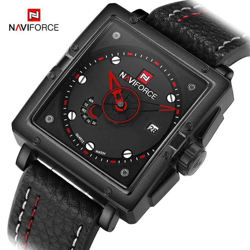 NAVIFORCE мужские модные спортивные часы многофункциональные водонепроницаемые