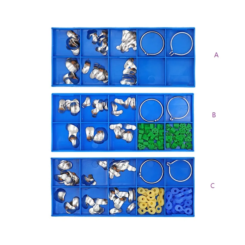1 Set Dental Sectional Contoured Matrices with Ring Rubber Elastic Wedges Dental Teeth Material Dentist Tools
1 Set Dental Sectional Contoured Matrices with Ring Rubber Elastic Wedges Dental Teeth Material Dentist Tools
