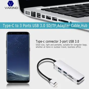 Aluminium Alloy USB Type-C Hub Type-C to 3 Ports USB 3.0 SD/TF Card Reader Adapter Cable for Mac Windows Laptop
Aluminium Alloy USB Type-C Hub Type-C to 3 Ports USB 3.0 SD/TF Card Reader Adapter Cable for Mac Windows Laptop