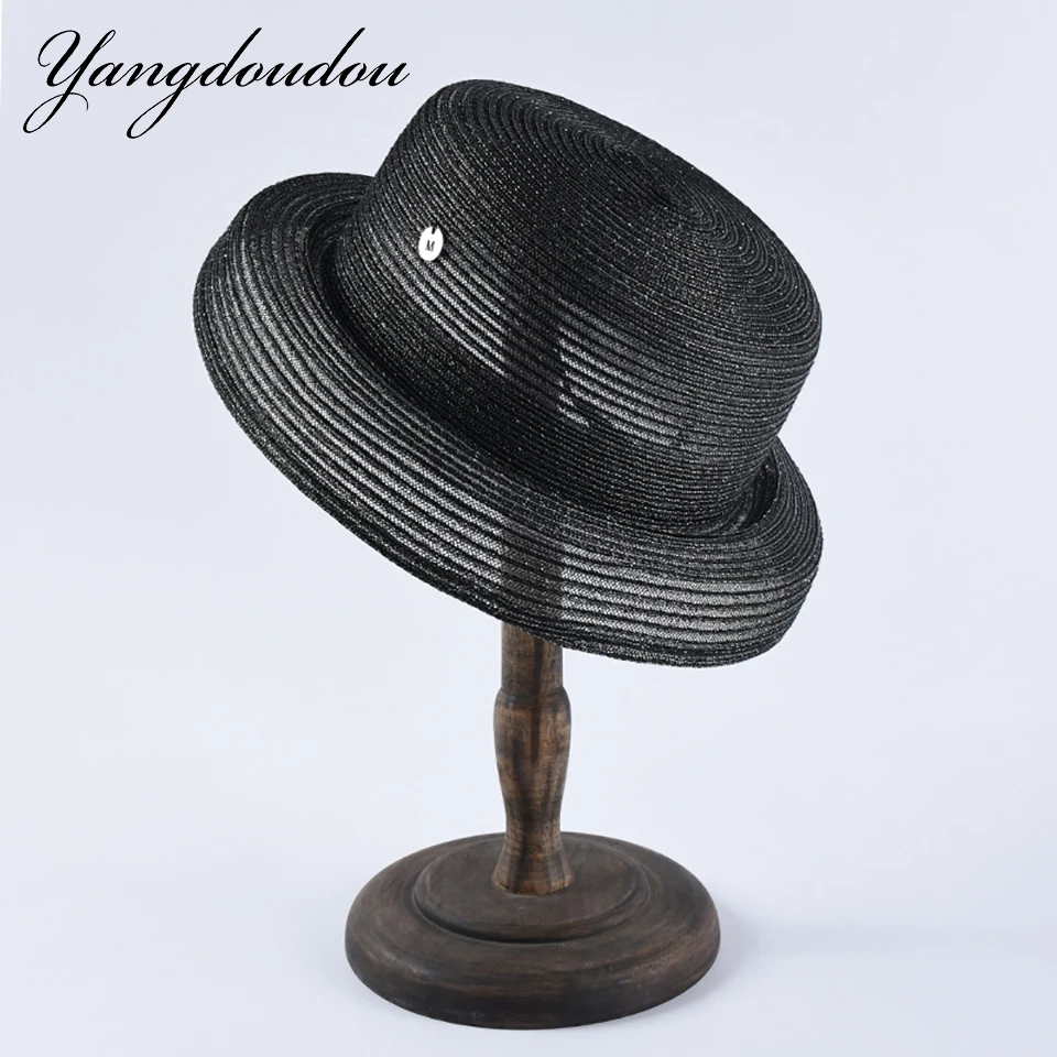 Женская модная черная шляпа Fedoras дышащая однотонная винтажная для вечеринки